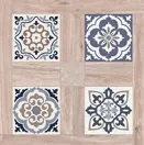 Modellato Blue-Grey Decorative Patterned Porcelain Tile