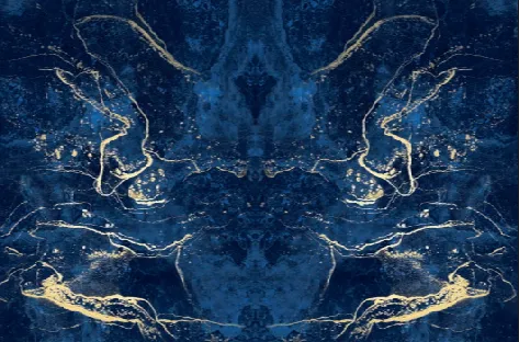 [TWI] Twilight Bookmatch Dark Blue Marble-Effect Porcelain Tile