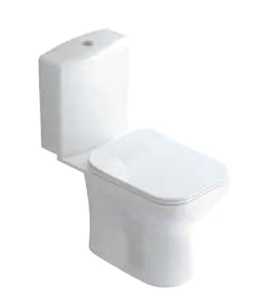 [SET3604-0106] WC S-trap Kare blanc à cuvette et réservoir rapprochés
