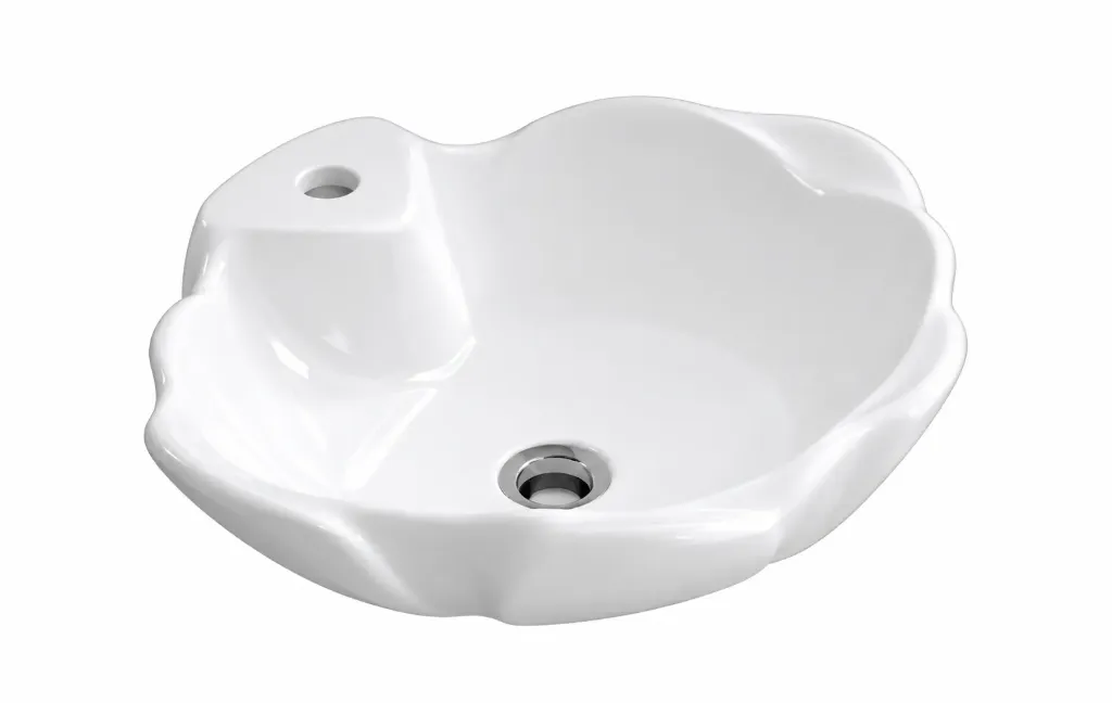 [0101-0435] Yonca White Flower-Shape Washbasin with Single Tap Hole
