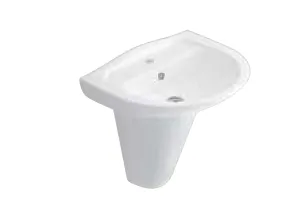 [1001-0505] Lavabo arrondi blanc Samanyolu avec un trou de robinet unique