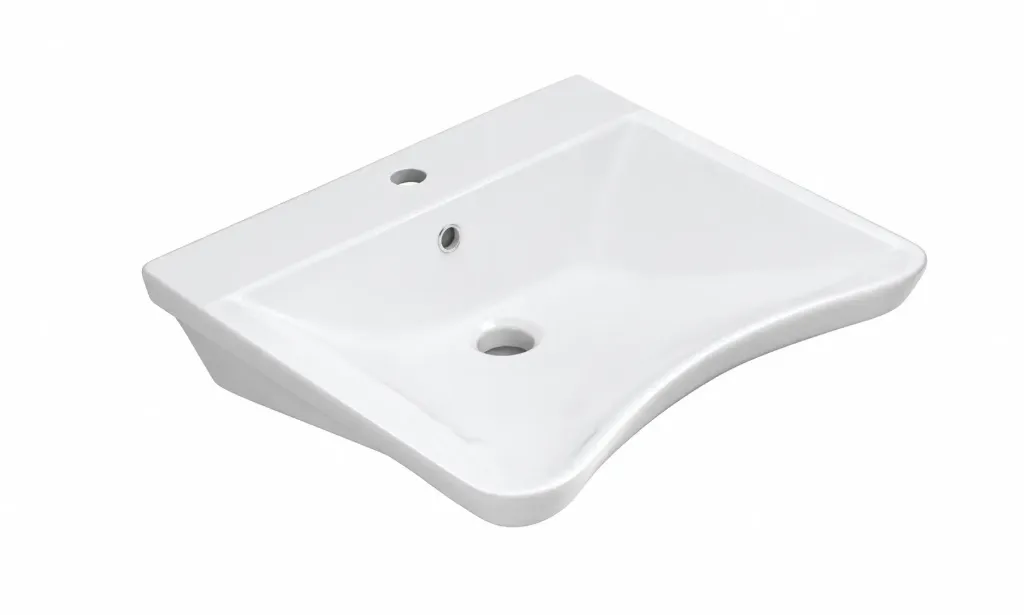 [2201-0505] Special Needs Concave White Washbasin with Single Tap Hole