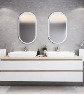 Ensemble de meubles de salle de bain Supra/A 180 cm avec lavabo Nova 70 et miroir encadré