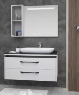 Padova 100 cm White Bathroom Furniture Set with Nova 70 Washbasin and LED Mirror