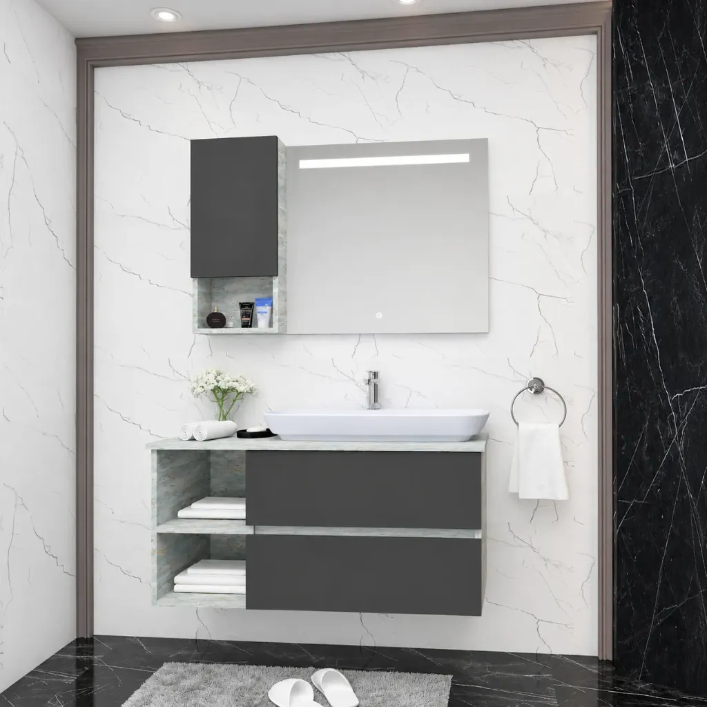 Sunny 100 cm Bathroom Furniture Set with Nova 70 Washbasin and LED Mirror