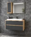 Molin 100 cm MDF Bathroom Furniture Set with Sempre Washbasin and LED Mirror