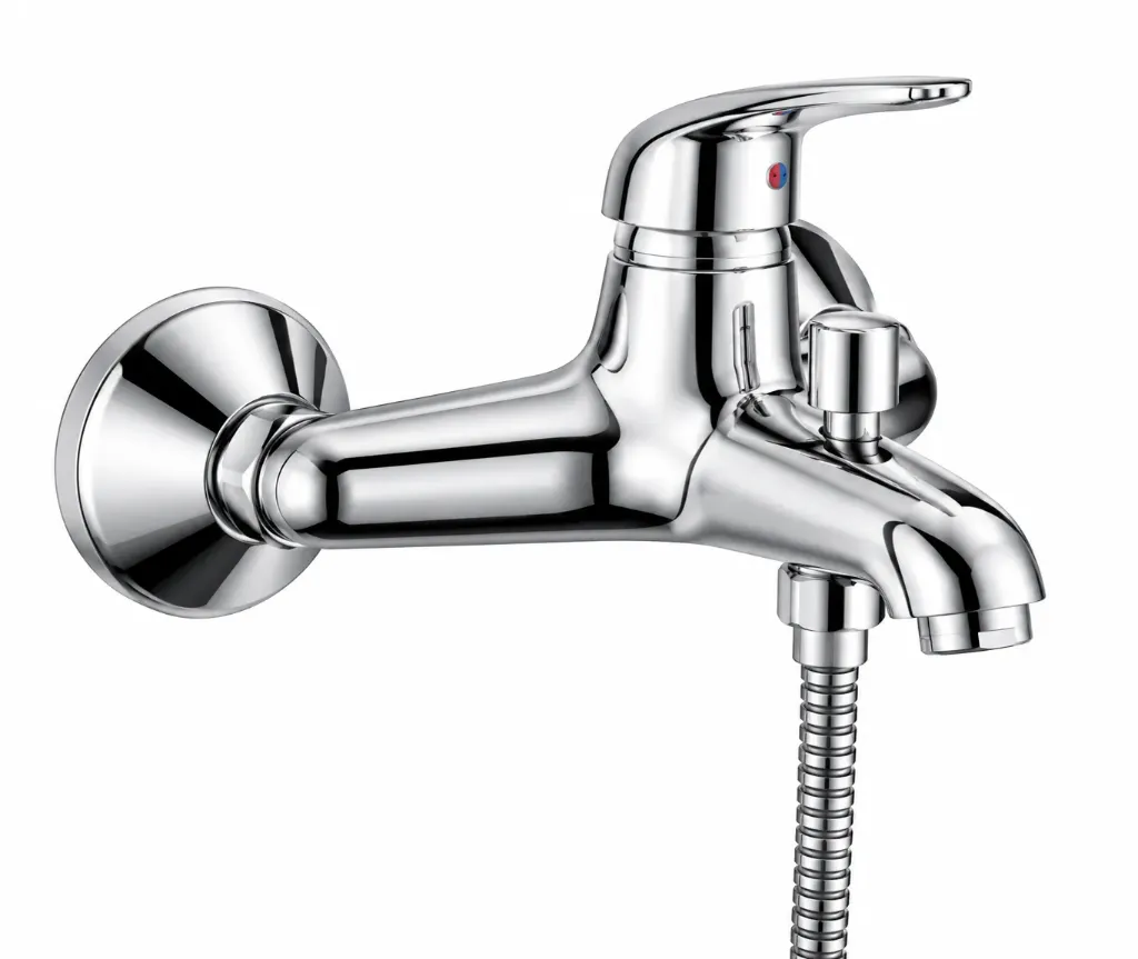 Adrio Chrome-Look Wall-Mounted Bathroom Faucet with Single Lever