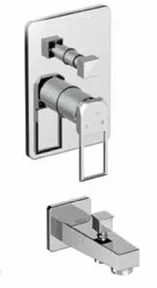 [MTA190] Quadro Chrome-Like Fully Concealed Wall-Mounted Bathroom Faucet with Lever Handle