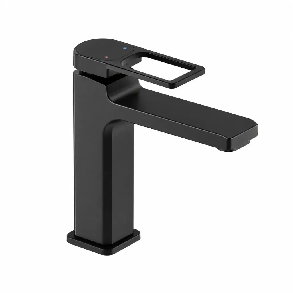 Quadro Black Single-Handle Rectangular Spout Wash Basin Faucet
