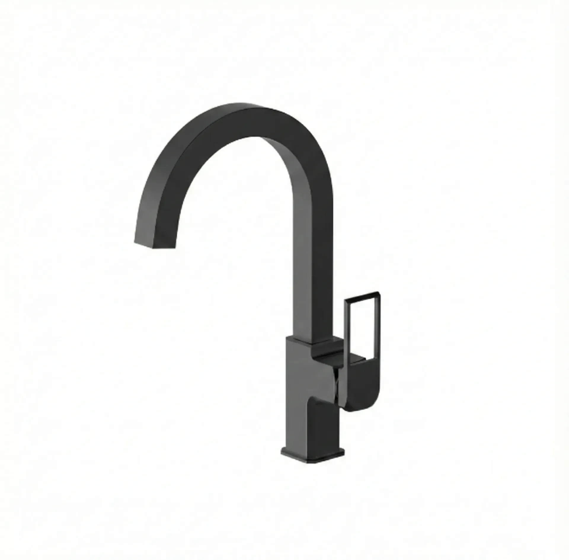 [MTE190-S] Quadro Black Monoblock High-Arc Sink Faucet with Single Lever Handle