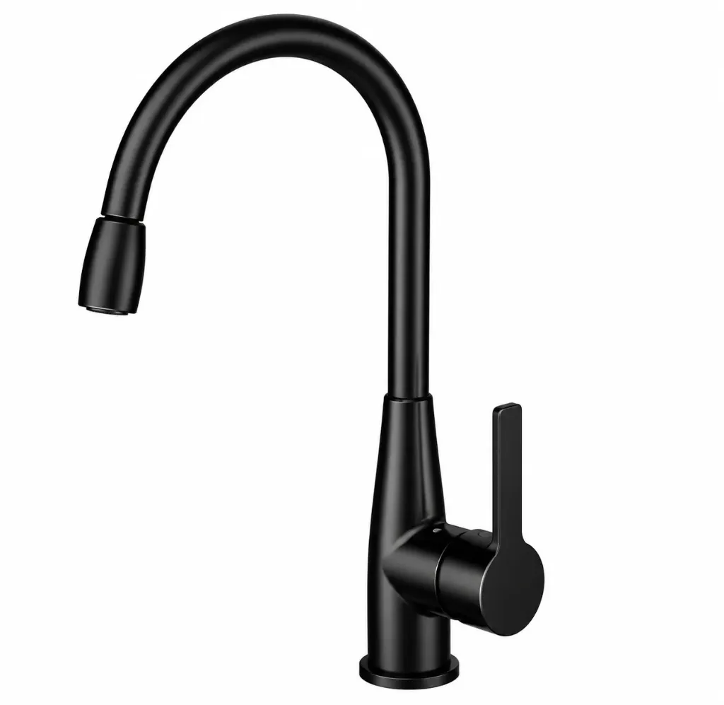 Solus Black High-Arc Gooseneck Sink Faucet with Single Lever Handle