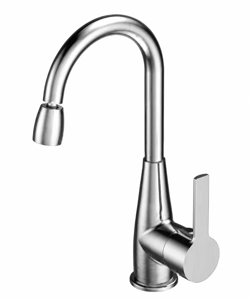 Robinet d'évier Solus à bec courbé haut aspect chrome avec poignée latérale