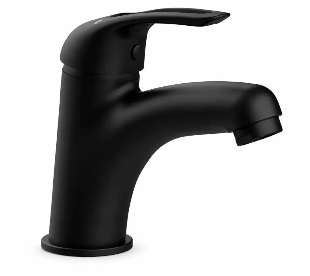 Adrio Black Single Lever Curved Spout Wash Basin Faucet