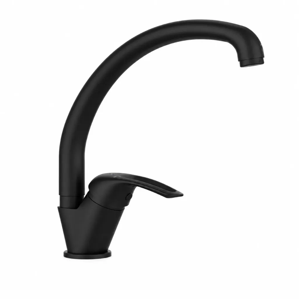 Robinet de lavabo monobloc Adrio noir à bec haut avec levier unique