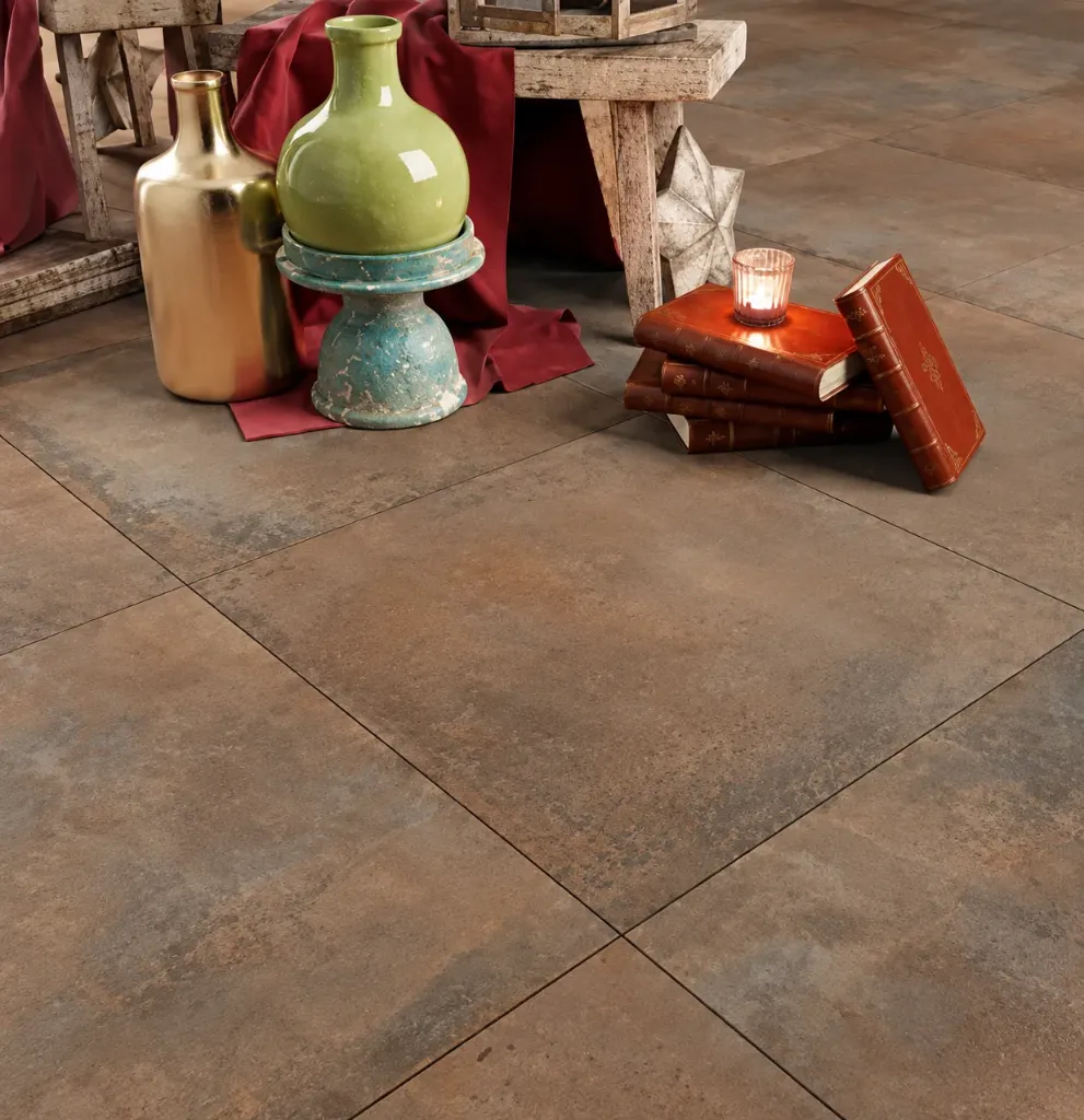 BARBERA Brown Stone-Effect Porcelain Ceramic Tile (Anthracite)