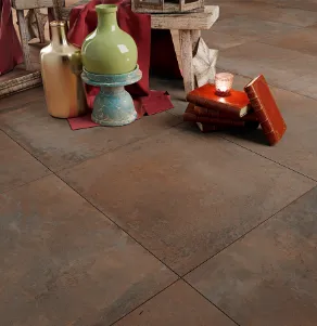 Carreau en céramique porcelaine effet pierre marron BARBERA (Anthracite)
