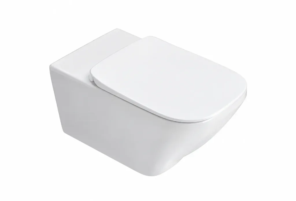 White Wall-Mounted Disabled WC Set with Seat (Back to Wall)