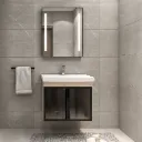 Holly Wall-Mounted Bathroom Furniture with Ceramic Sink and LED Mirror