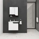 Ibiza White Wall-Mounted Bathroom Furniture Set with Ceramic Sink and Mirror Cabinet