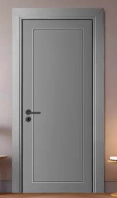 Classic Line Grey Microlaminate Interior Door with Grooved Panel Design