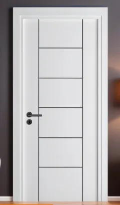 Microlaminate Premium White Door with Horizontal Panel Lines
