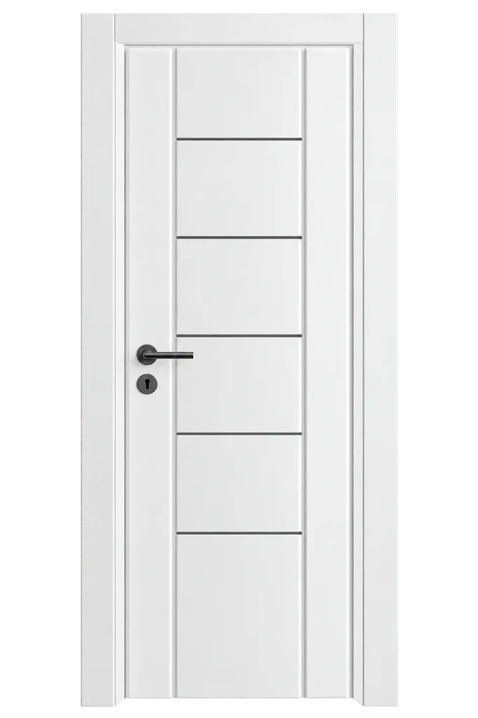Porte blanche Premium Microlaminate avec lignes de panneaux horizontaux