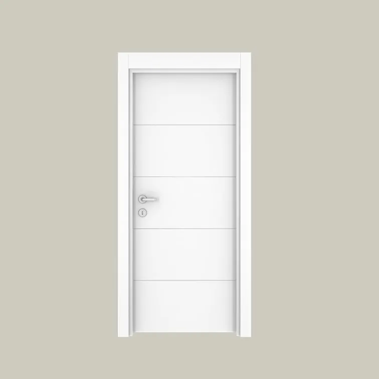 [MODEL F-01 (CLASSIC)] F-01 Soft White Microlaminate Classic Interior Door with Horizontal Panels (10cm)