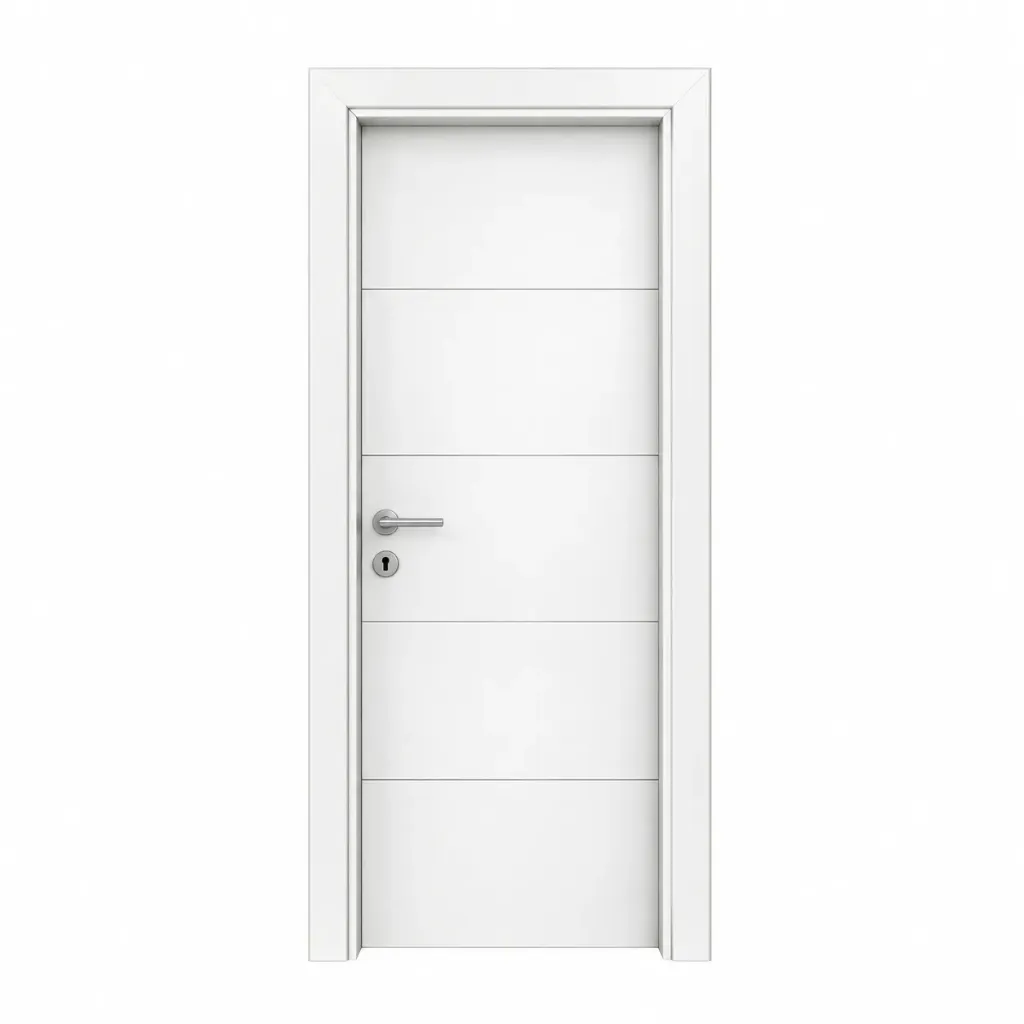 [MODEL F-01 (CLASSIC)] Porte intérieure classique Microlaminate F-01 blanc doux avec panneaux horizontaux (10 cm)