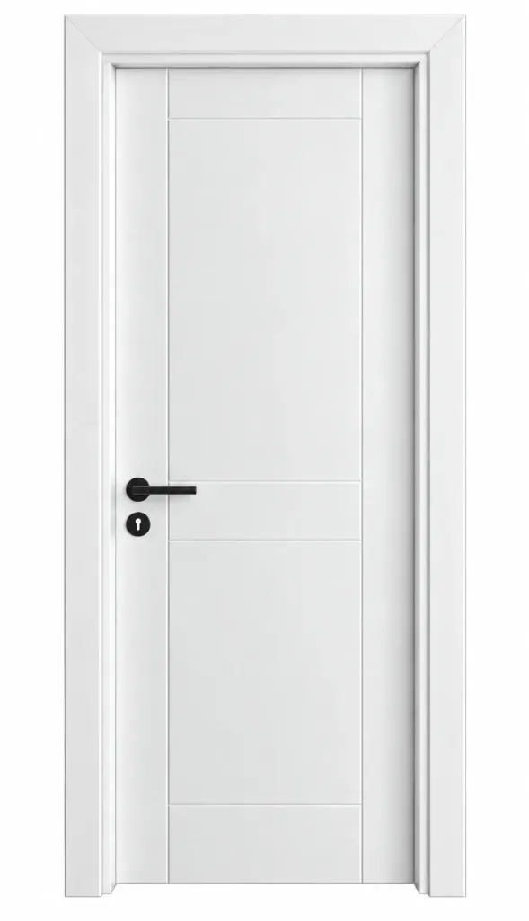 F-57 Classic Line Soft White Microlaminate Door with Horizontal Panel Design