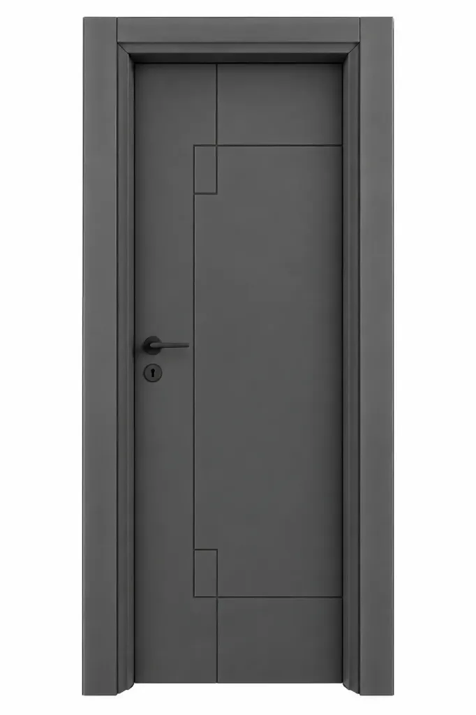 Porte Microlaminée Anthracite Modèle F-61 Classic Line avec Design à Lignes Géométriques (10 cm)