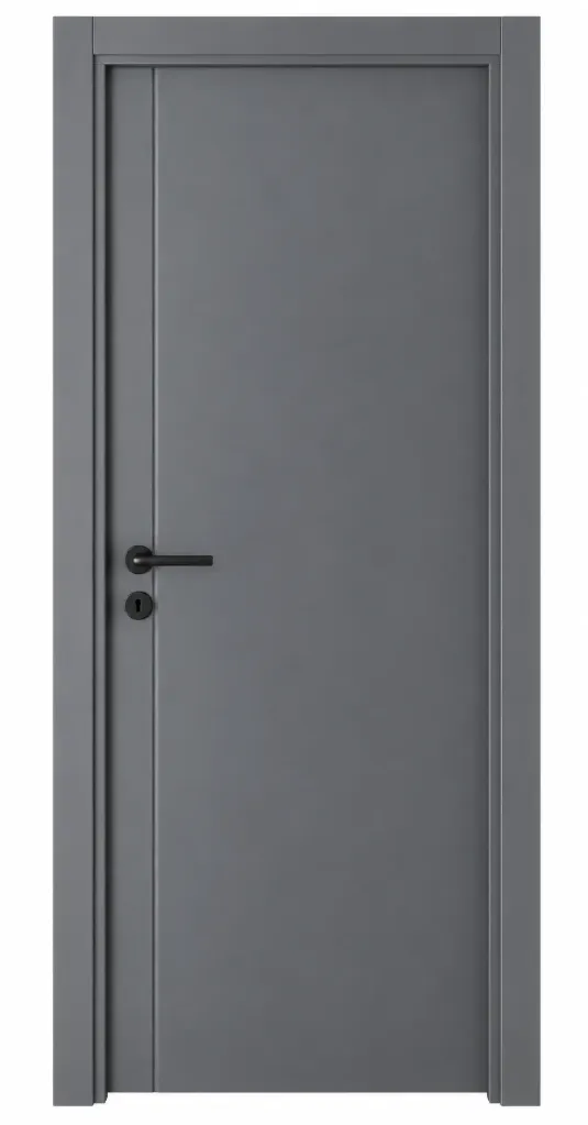 F-64 Anthracite Grey Geometric Microlaminate Door with Black Lever Handle (10cm)