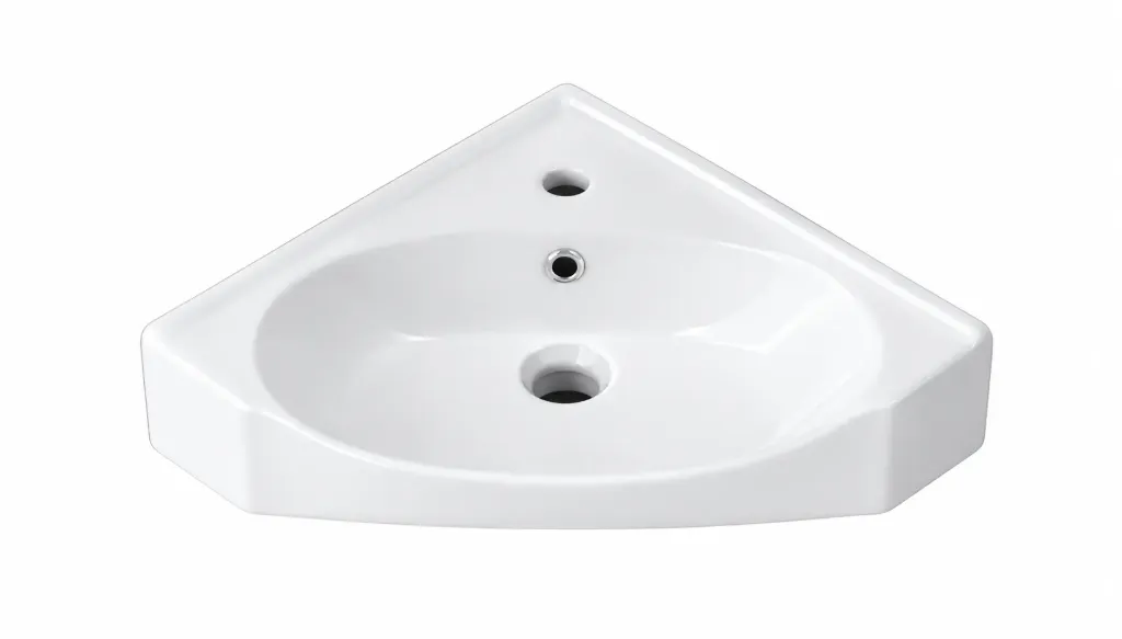Mini lavabo d'angle Myra blanc avec un trou pour robinet unique