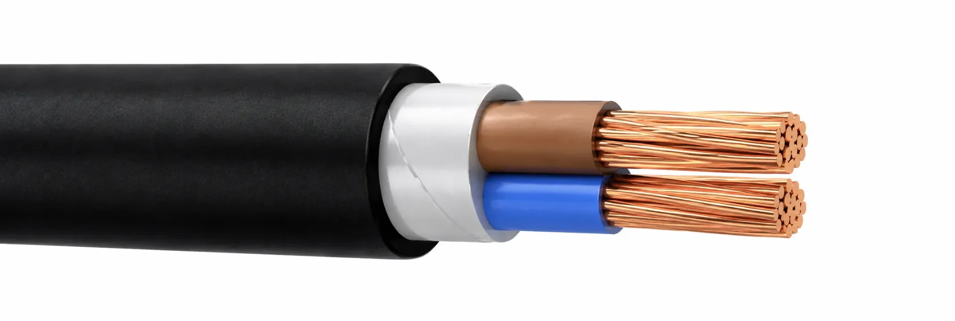 Câble blindé à double ruban d'acier isolé XLPE N2XBY (YXZ4V) 0,6/1kV (1x10)