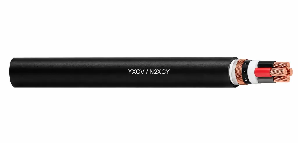 Câble d'alimentation concentrique en cuivre isolé XLPE N2XCY (YXCV) 0,6/1kV (2x1.5/1.5)