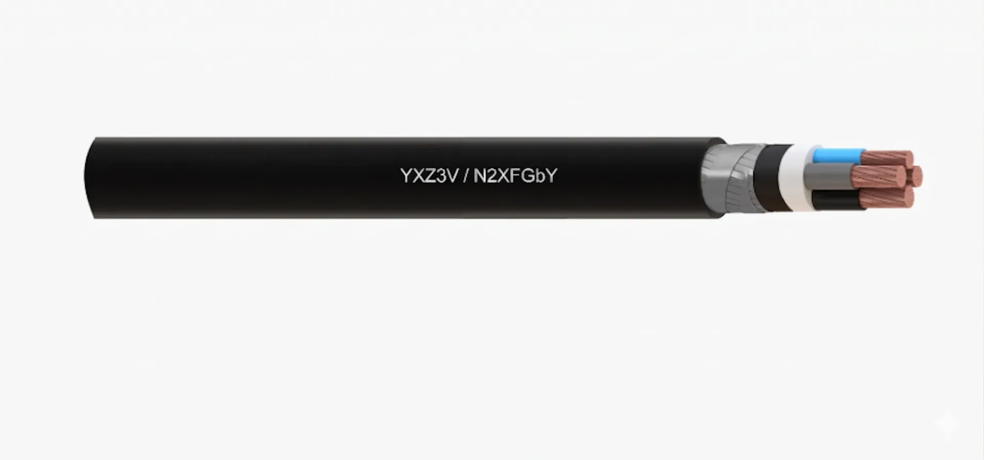 N2XFGbY YXZ3V XLPE Insulated Flat Steel Wire Armoured Cable 0.6/1 kV (1x10)