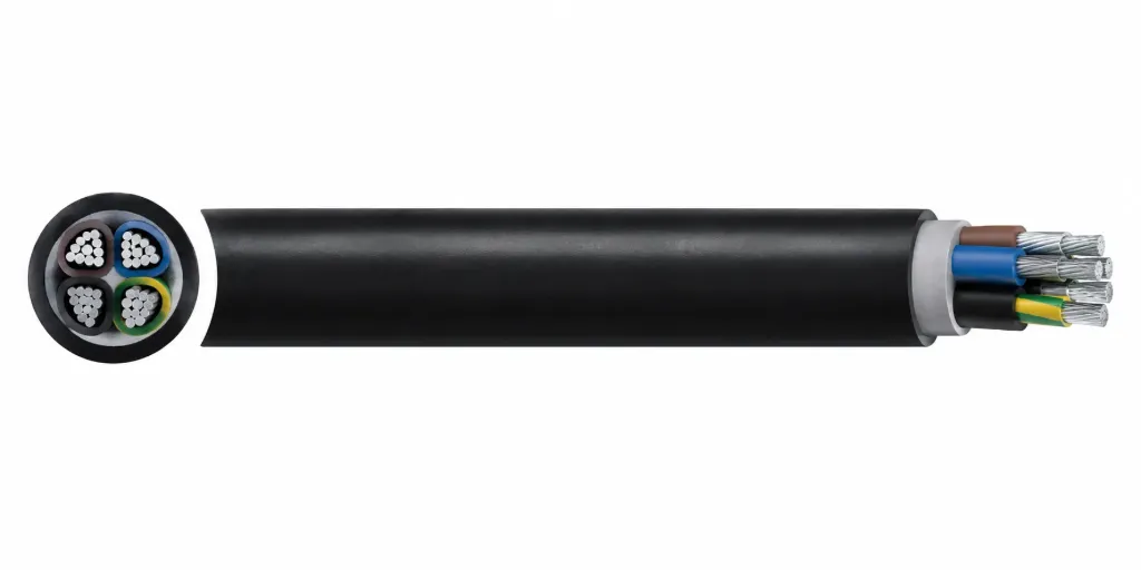 Câble blindé rond en aluminium sectoriel NA2XRY (SM) XLPE 0,6/1kV (3x50)