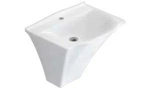 [3301-2505] Lavabo courbé blanc Neo Classic avec un trou de robinet unique (44x56 (Mono))