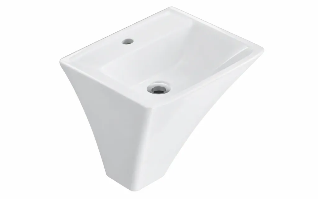 [3301-2505] Neo Classic White Curved Washbasin with Single Tap Hole (44x56 (Mono))