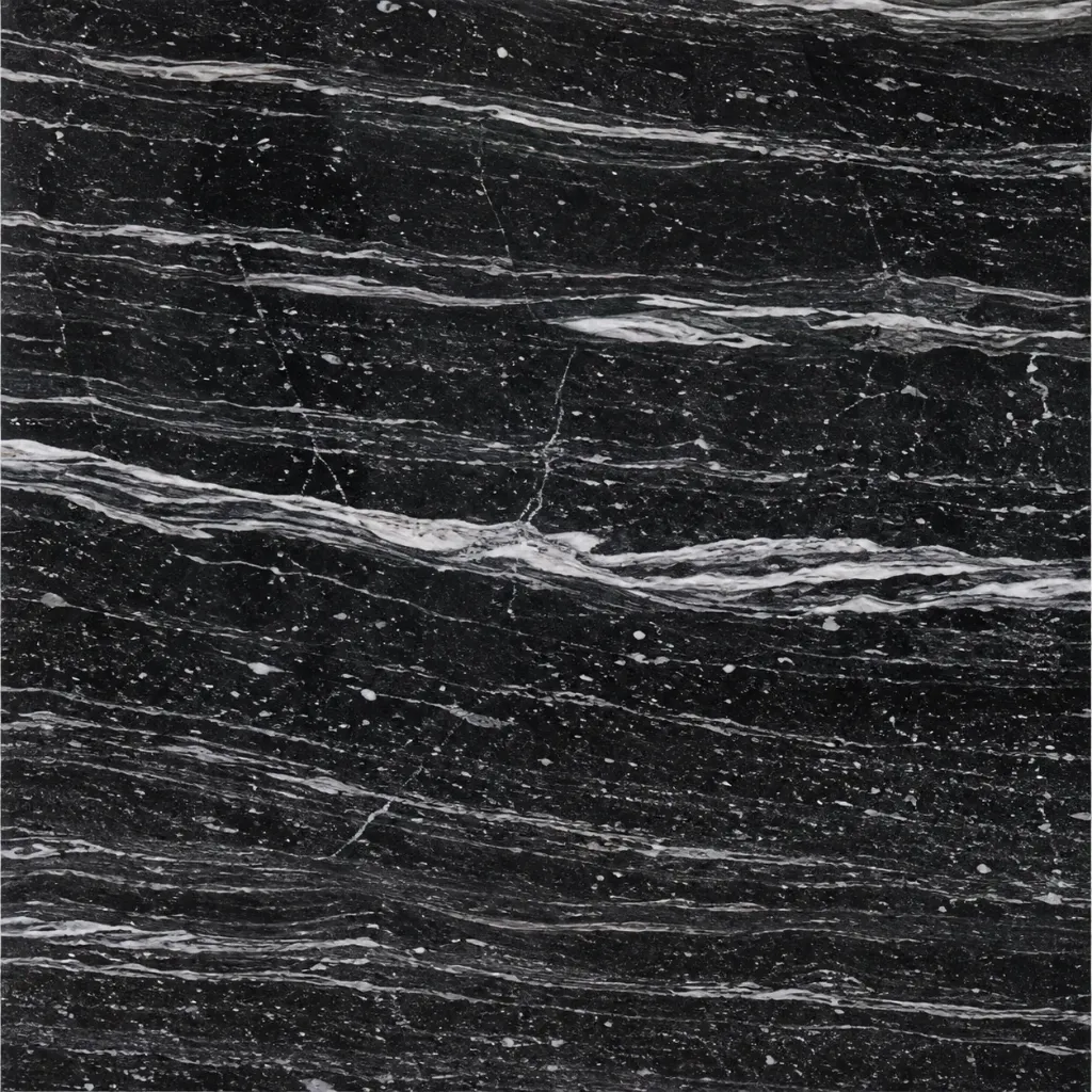 Marbre Noir Picasso Stardust à Veines Noires