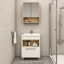 Polo White Bathroom Furniture with Ceramic Sink and Mirror Cabinet
