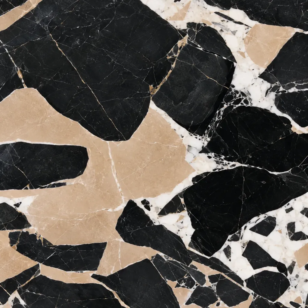 Marbre Portoro noir et beige veiné (60x60, 2 cm)