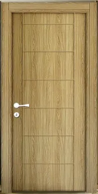 Light Wood-Effect PVC Foil Panel Door (10cm)