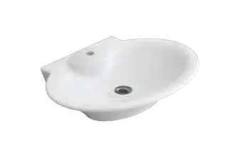 Lavabo arrondi blanc Rena avec un trou de robinet unique