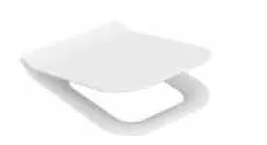 Abattant de toilette carré arrondi blanc avec couvercle (Alfa)