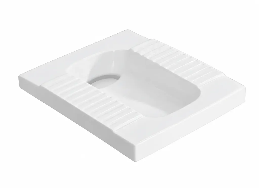 White Alaturka Squatting Pan with Ribbed Foot Areas (Gunes)