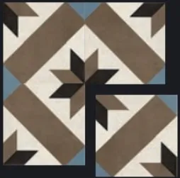 Star Series Geometric Pattern Ceramic Floor Tile (Blue)