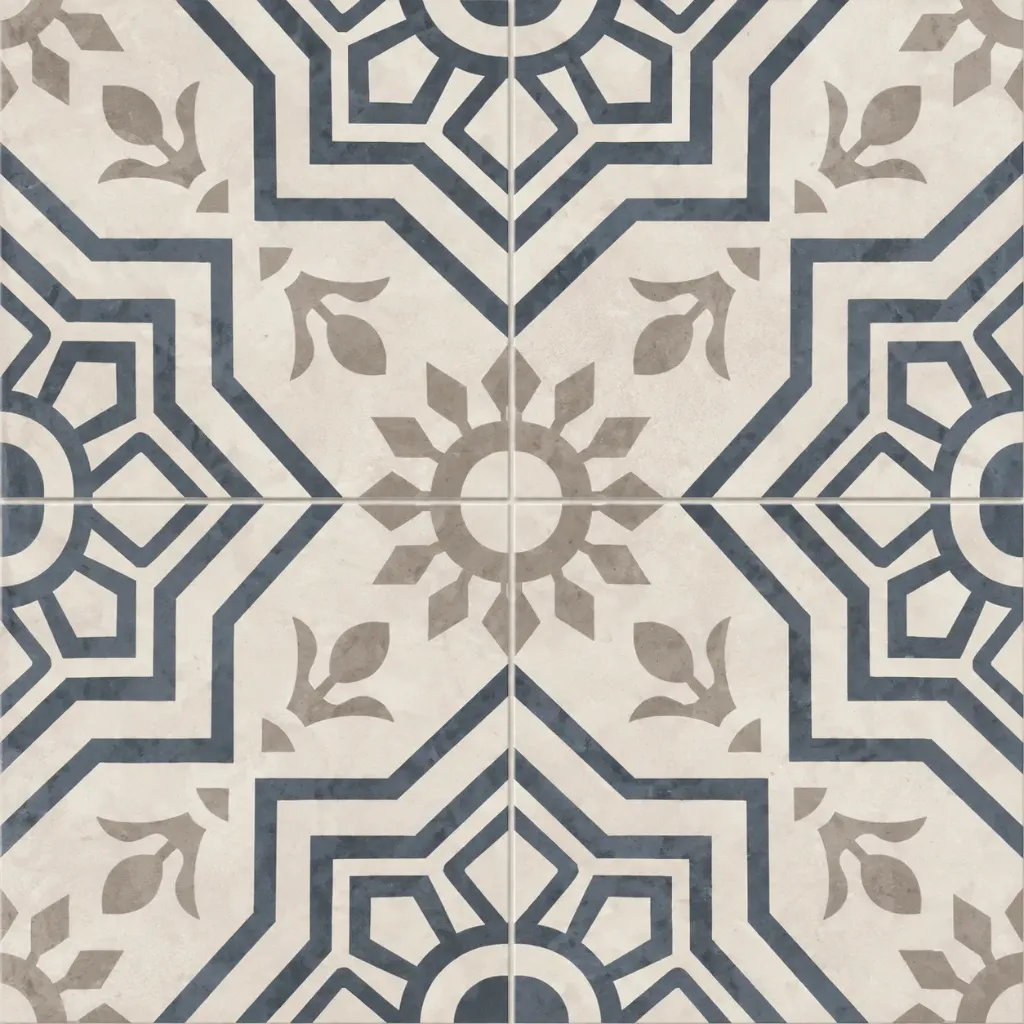 Carreau de sol en céramique à motif géométrique Tiffany (Noir)