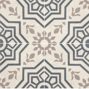 Tiffany Geometric Pattern Ceramic Floor Tile (Black)