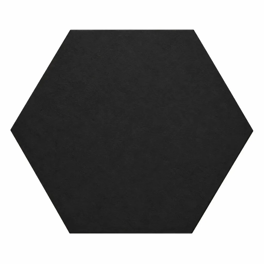 Carreau de sol céramique hexagonal Twist noir, blanc et gris (Noir)