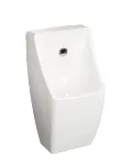 White Wall-Mounted Urinal with Rounded Front Bowl